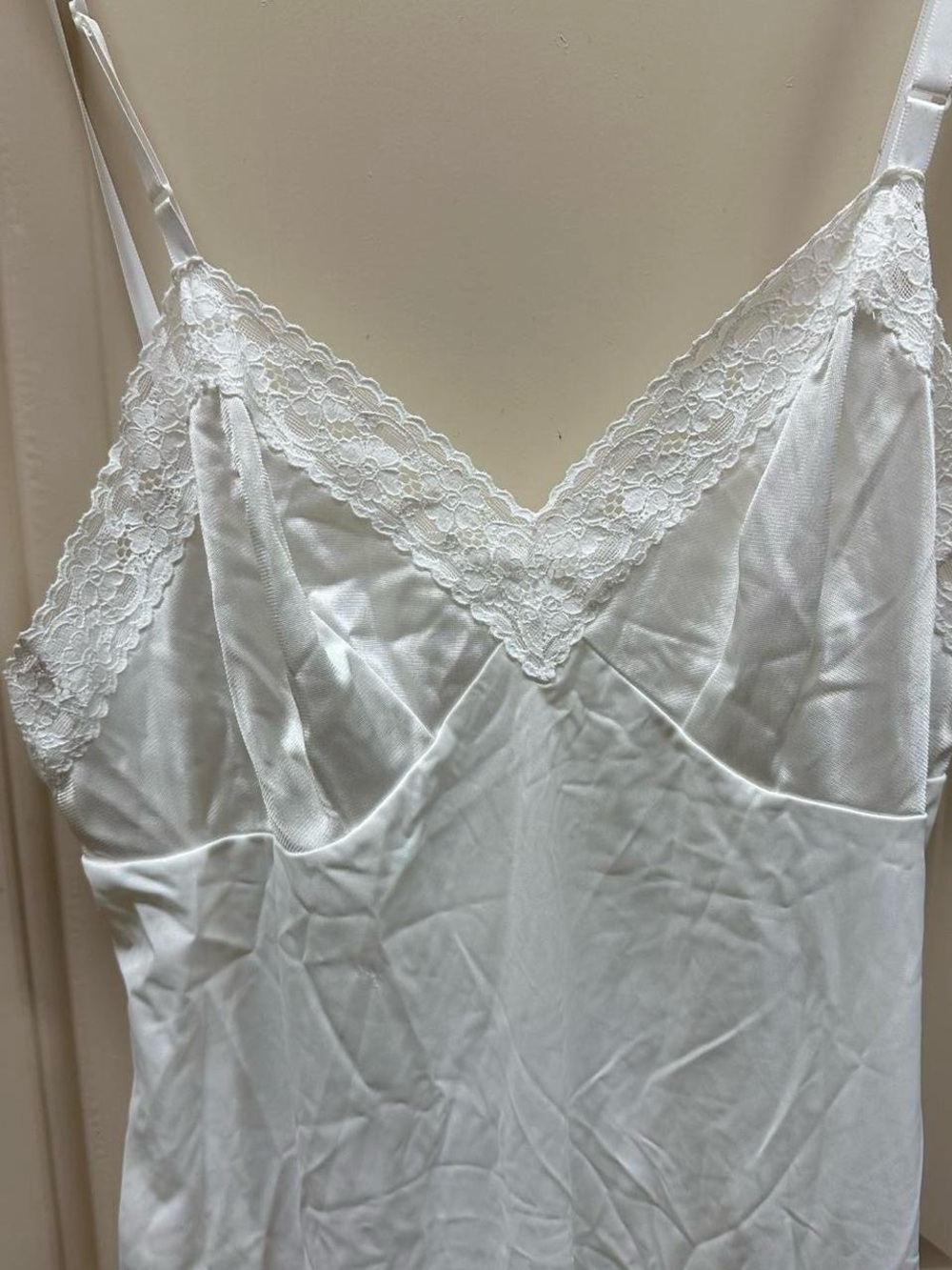 White lace slip dress with adjustable straps glamour.